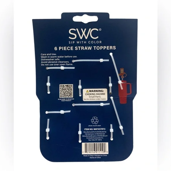 NWT Set of 6 - Sip With Color (SWC) Texas Themed Straw Toppers - Picture 2 of 5